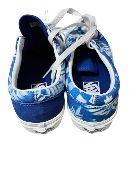Vans Blue & White Leaf Print Low-Top Sneakers - Picture 5 of 7